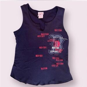 5th & Ocean Navy and Red Boston Red Sox vintage tank top.